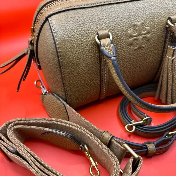 NWT! Tory Burch Thea Mini  Satchel Tiramis Leather Crossbody - Picture 6 of 16